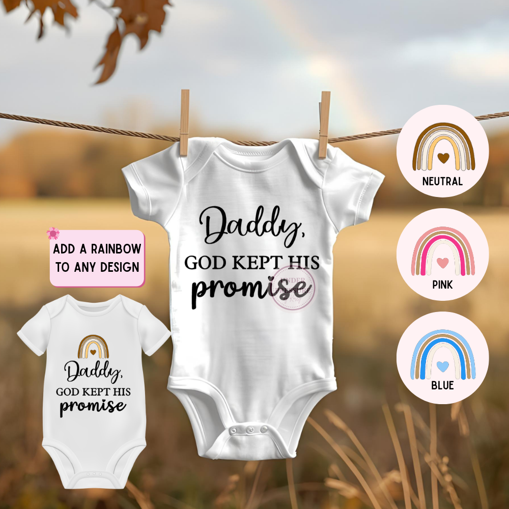 Faith-Based Rainbow Baby Pregnancy Announcement Onesie
