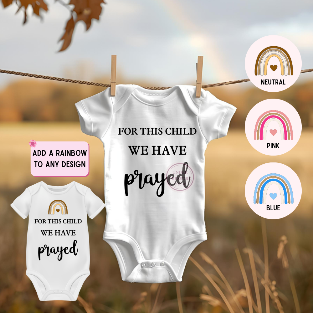 Faith-Based Rainbow Baby Pregnancy Announcement Onesie