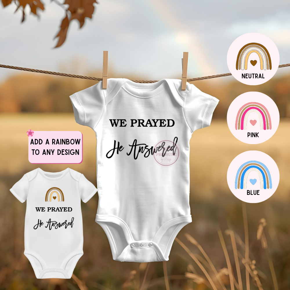 Faith-Based Rainbow Baby Pregnancy Announcement Onesie