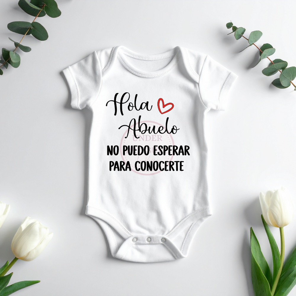 Abuelos/Bisabuelos Anuncios de Embarazo | Spanish Grandparent/Great Grandparents Pregnancy Announcement Onesies