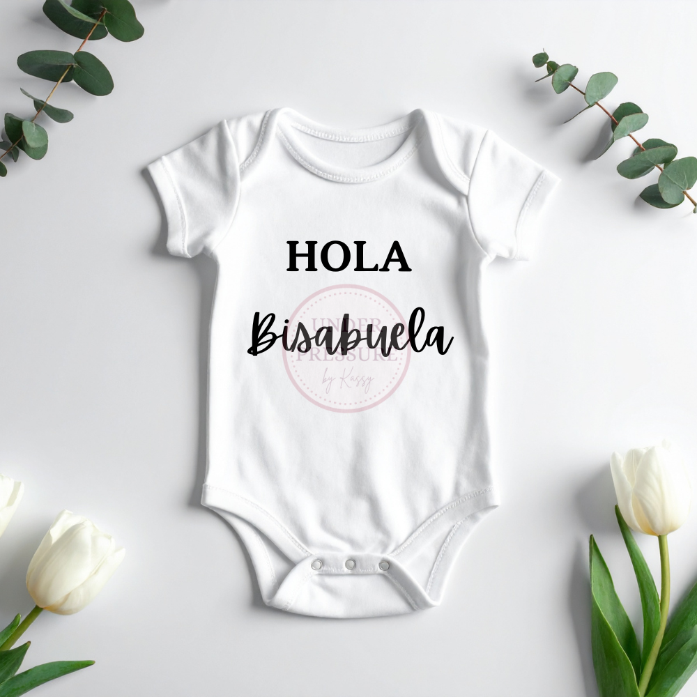 Abuelos/Bisabuelos Anuncios de Embarazo | Spanish Grandparent/Great Grandparents Pregnancy Announcement Onesies