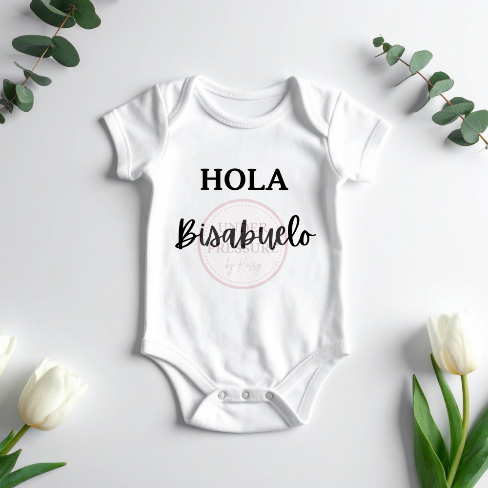 Abuelos/Bisabuelos Anuncios de Embarazo | Spanish Grandparent/Great Grandparents Pregnancy Announcement Onesies