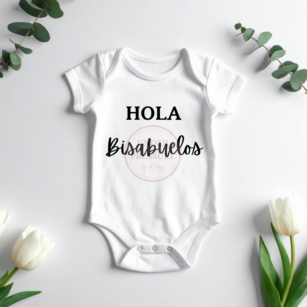 Abuelos/Bisabuelos Anuncios de Embarazo | Spanish Grandparent/Great Grandparents Pregnancy Announcement Onesies